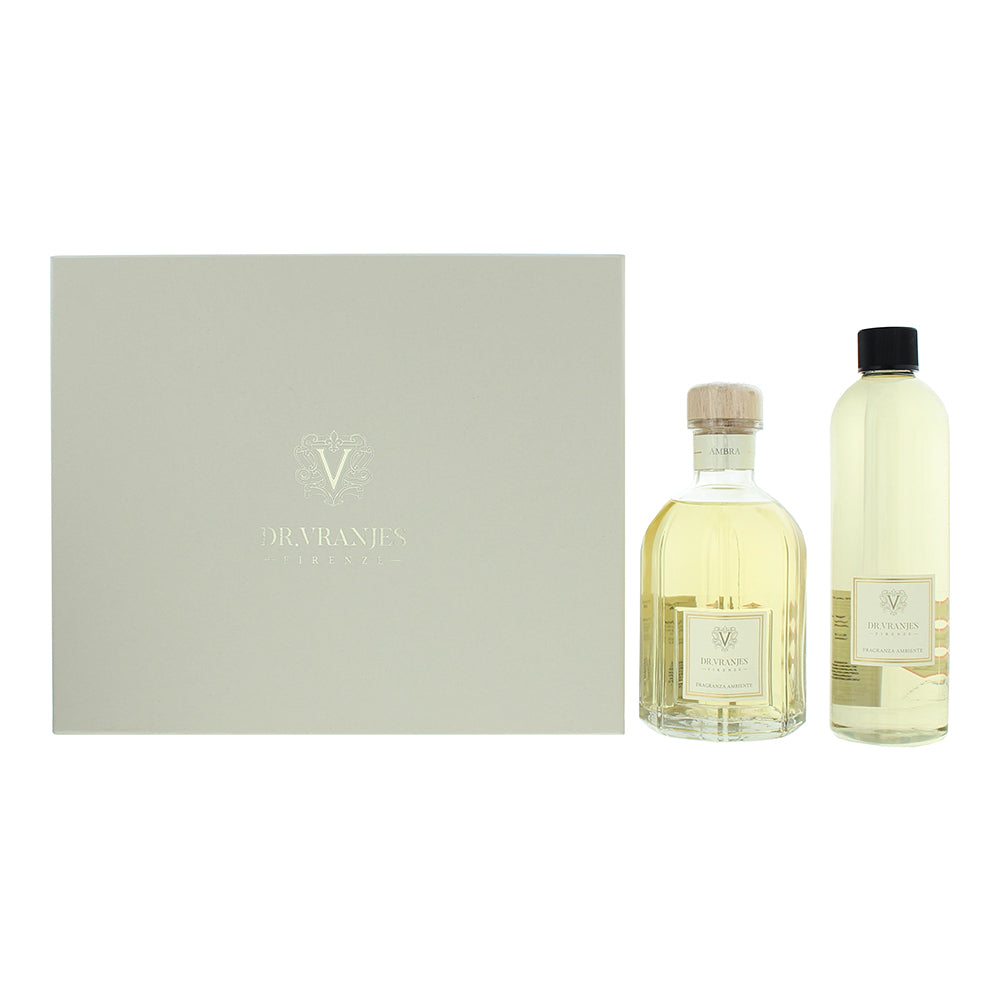 Dr. Vranjes Firenze Ambra 2 Piece Gift Set: Diffuser 500ml - Diffuser Refill 500ml - Welzo