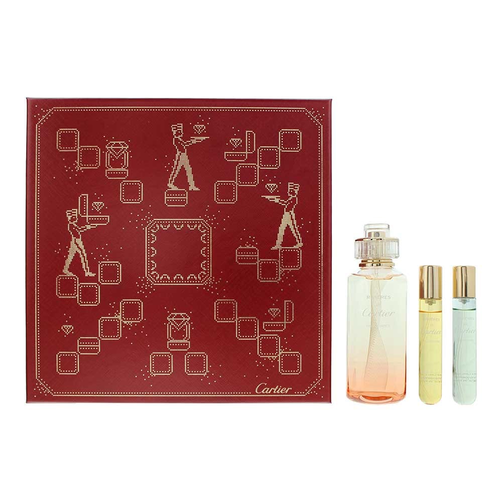 Cartier Rivières De Cartier Insouciance 3 Piece Gift Set: Eau de Toilette 100ml - Eau de Toilette 2 x 10ml - Welzo