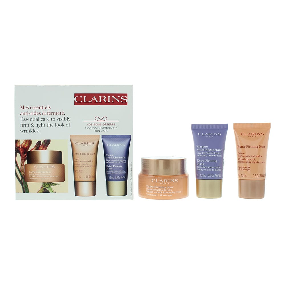 Clarins Extra-Firming 3 Piece Gift Set: Day Cream 50ml - Night Cream 15ml - Face Mask 15ml - Welzo