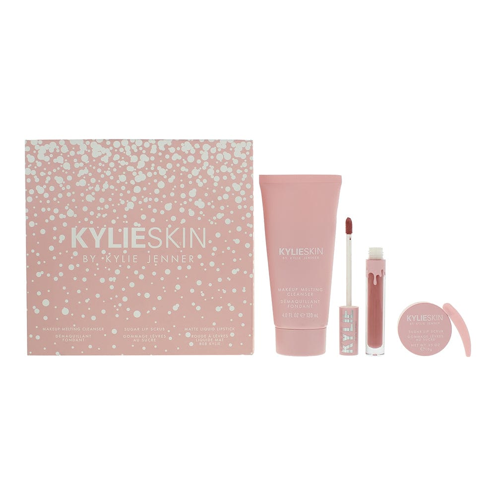 Kylie By Kylie Jenner Kylie Skin 3 Piece Gift Set: Cleanser 120ml - Lip Scrub 10g - Liquid Lipstick 3ml - Welzo