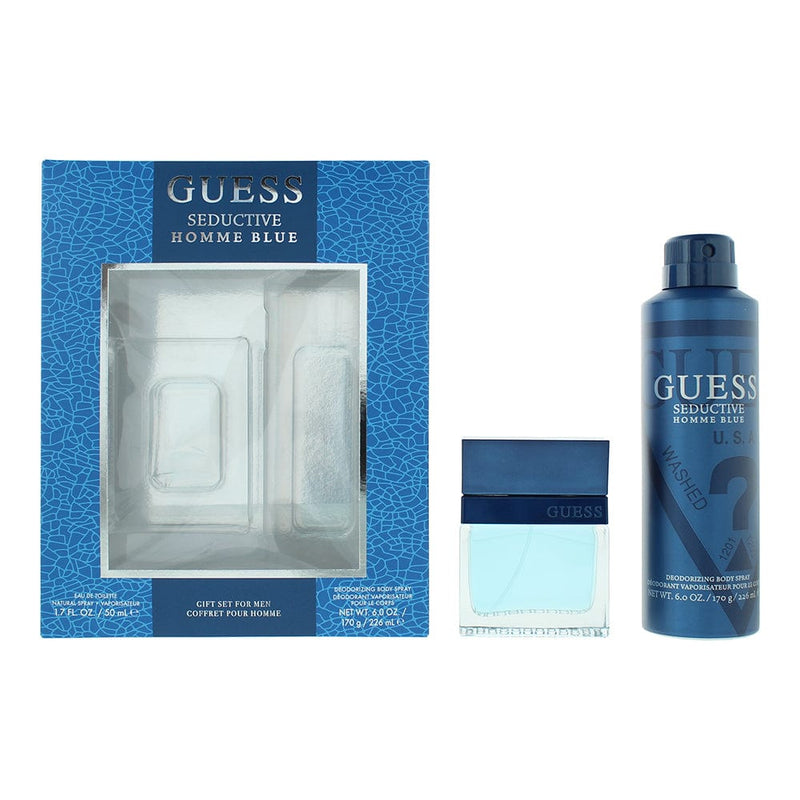 Guess Seductive Homme Blue 2 Piece Gift Set: Eau de Toilette 50ml - Body Spray 226ml - Welzo