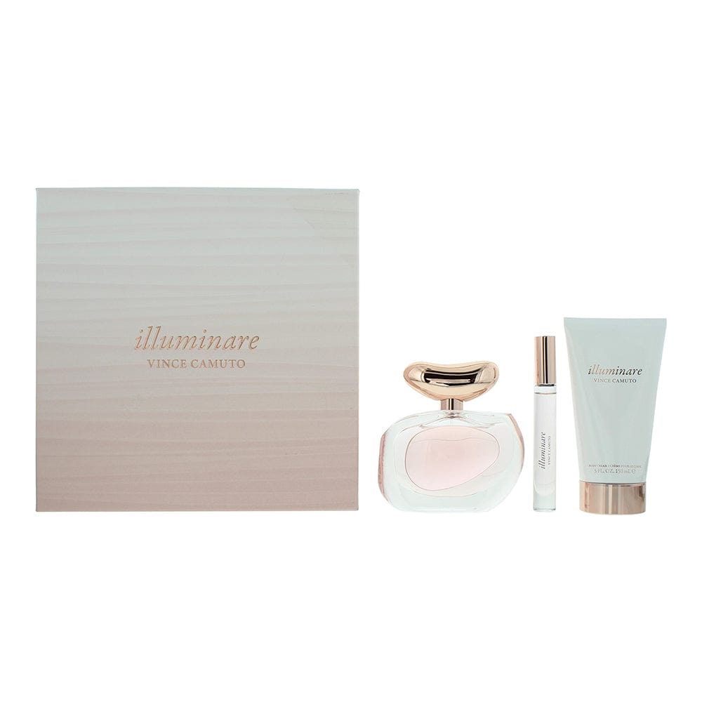 Vince Camuto Illuminare 3 Piece Gift Set: Eau de Parfum 100ml - Eau de Parfum Rollerball 10ml - Body Cream 150ml - Welzo