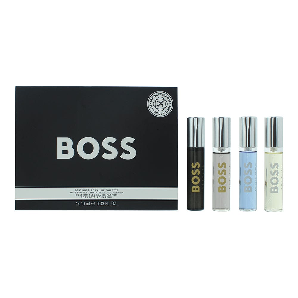 Hugo Boss Bottled 4 Piece Gift Set: Eau de Parfum 10ml - Eau de Toilette 10ml - Parfum 10ml - Infinite Eau de Parfum 10ml - Welzo