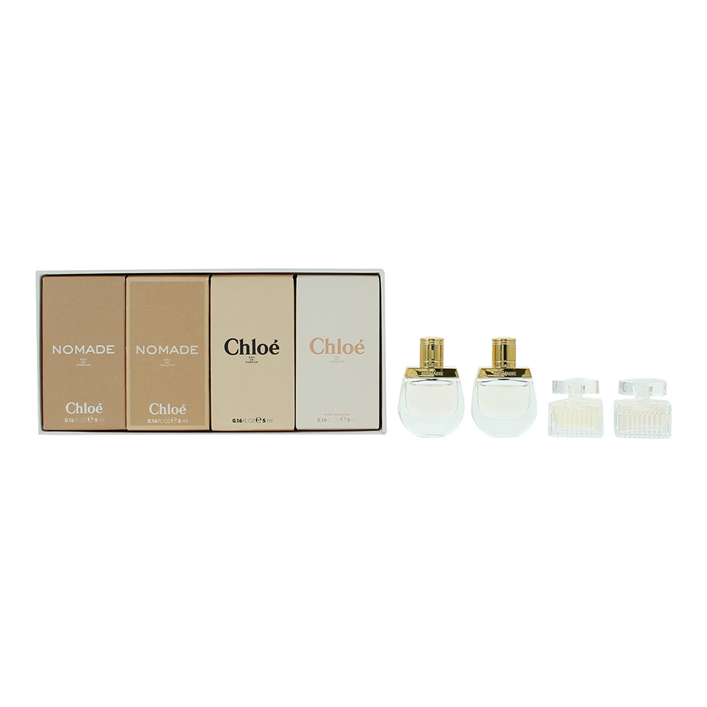 Chloé Mini 4 Piece Gift Set: Chloé Eau de Parfum 5ml - Nomade Eau de Parfum 5ml - Nomade Eau de Toilette 5ml - Rose Tangerine Eau de Toilette 5ml - Welzo