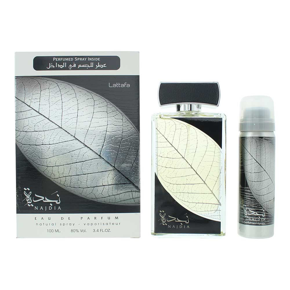 Lattafa Najdia 2 Piece Gift Set: Eau de Parfum 100ml - Deodorant Spray 50ml - Welzo