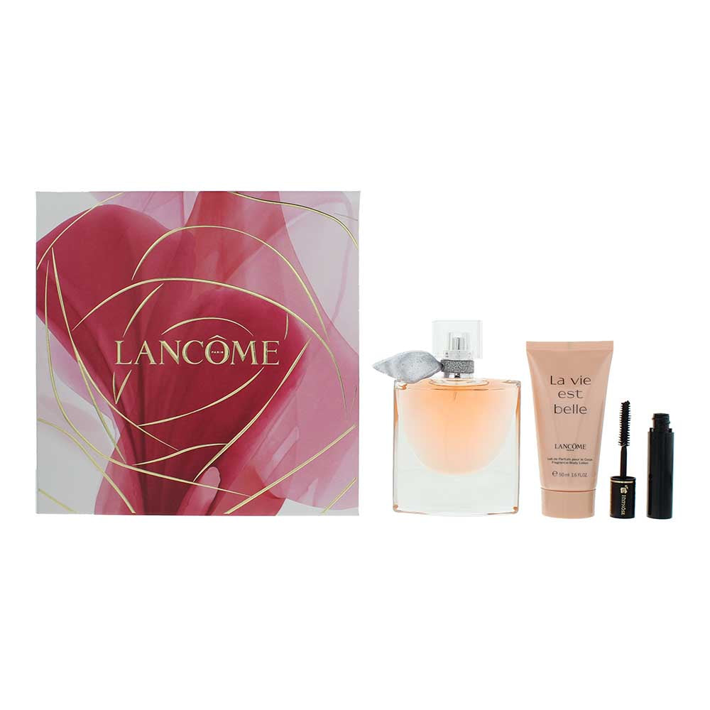 Lancôme La Vie Est Belle 3 Piece Gift Set: Eau de Parfum 50ml - Mascara 2ml - Body Lotion 50ml - Welzo