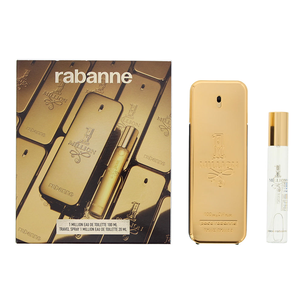 Paco Rabanne 1 Million 2 Piece Gift Set: Eau de Toilette 100ml - Eau de Toilette 20ml - Welzo