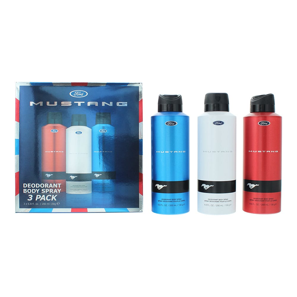Mustang Deo Trio 3 Piece Gift Set: Deodorant Spray 3 x 200ml - Welzo
