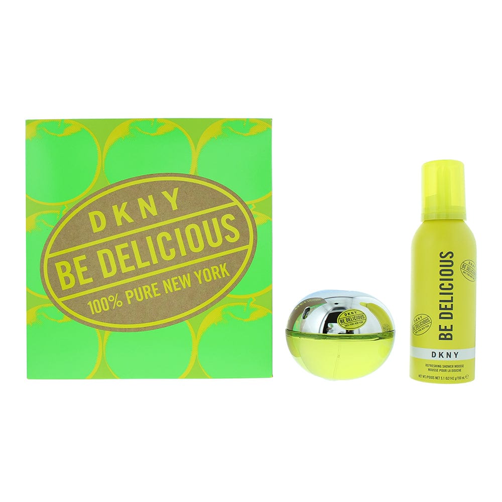 DKNY Be Delicious 2 Piece Gift Set: Eau de Parfum 100ml - Refreshing Shower Mousse 150ml - Welzo