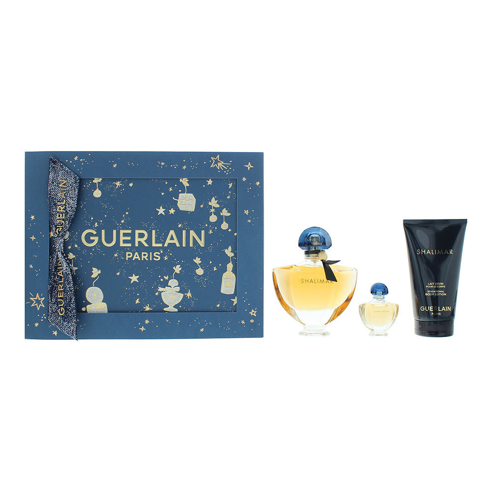 Guerlain Shalimar 3 Piece Gift Set: Eau de Parfum 50ml - Eau de Parfum 5ml - Body Lotion 50ml - Welzo