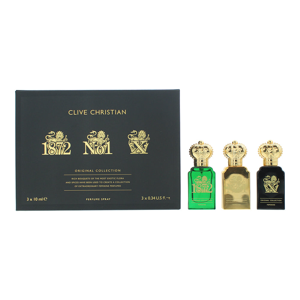 Clive Christian Original Collection 3 Piece Gift Set: 1872 Parfum 10ml - No1. Parfum 10ml - X Parfum 10ml - Welzo