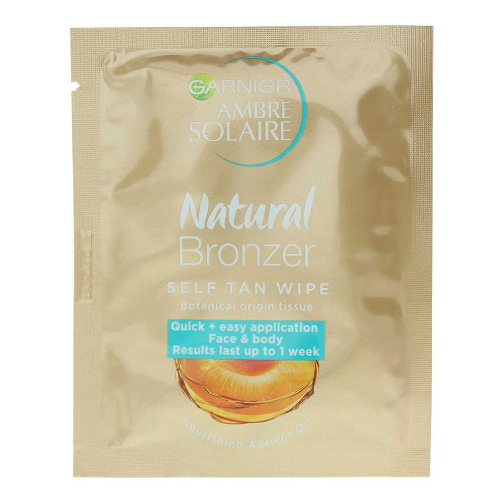Garnier Ambre Solaire Natural Bronzer Self Tan Wipe 6.1ml - Welzo