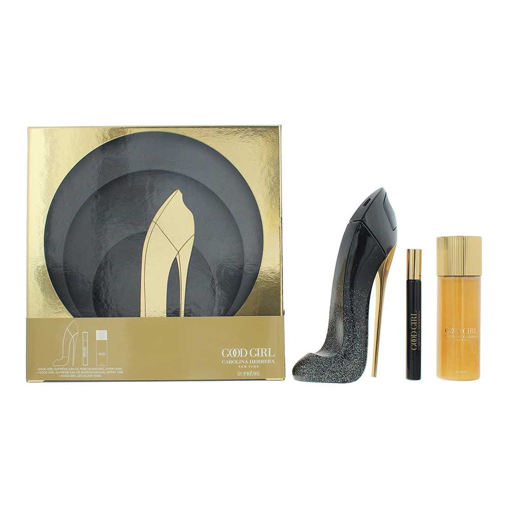Carolina Herrera Good Girl 3 Piece Gift Set: Eau de Parfum Suprême 80ml - Eau de Parfum Suprême 10ml - Body Oil 100ml - Welzo