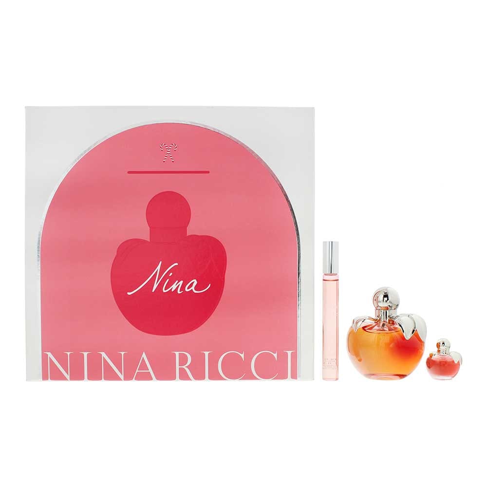 Nina Ricci Nina 3 Piece Gift Set: Eau de Toilette 80ml - Rollerball 10ml - Eau de Toilette 4ml - Welzo