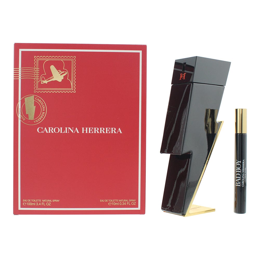 Carolina Herrera Bad Boy 2 Piece Gift Set: Eau de Toilette 100ml - Eau de Toilette 10ml - Welzo