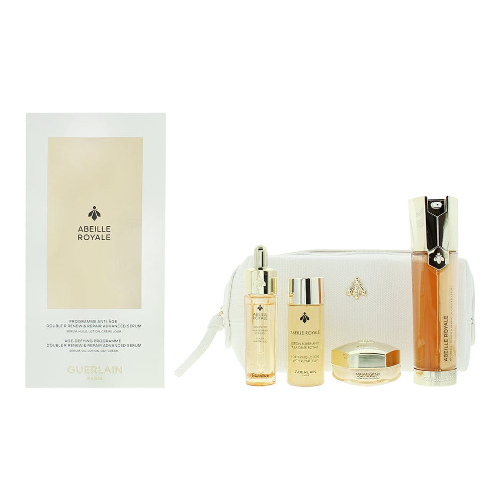 Guerlain Abeille Royale 4 Piece Gift Set: Day Cream 50ml - Night Treatment 15ml - Oil 5ml - Pouch - Welzo