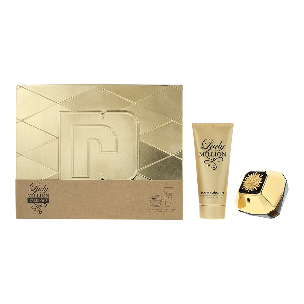 Paco Rabanne Lady Million Fabulous 2 Piece Gift Set: Eau de Parfum 80ml - Body Lotion 100ml - Welzo