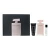 Narciso Rodriguez For Her 3 Piece Gift Set: Eau De Parfum 100ml - Body Lotion 50ml - Eau de Parfum 10ml - Welzo