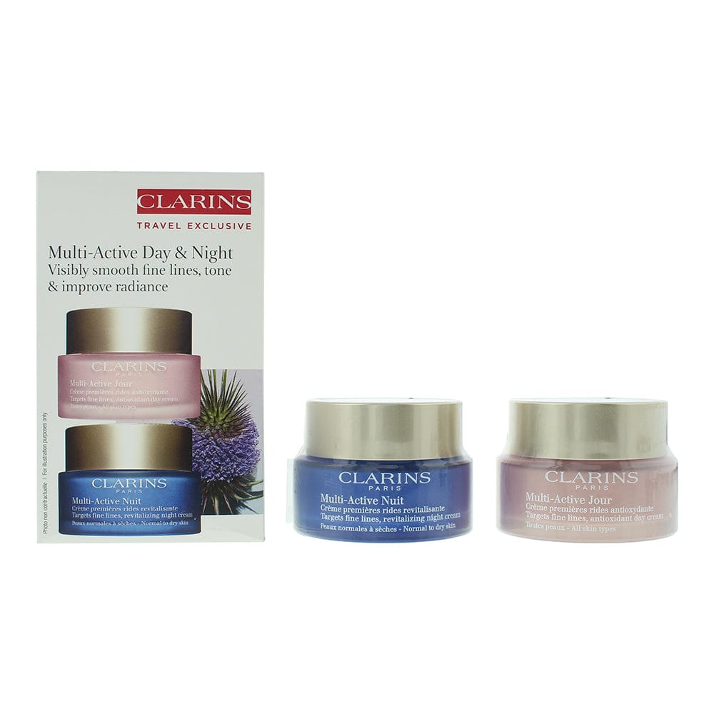 Clarins Multi-Active 2 Piece Gift Set: Day Cream 50ml - Night Cream 50ml - Welzo