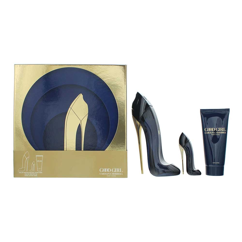 Carolina Herrera Good Girl 3 Piece Gift Set: Eau de Parfum 80ml - Eau de Parfum 7ml - Body Lotion 100ml - Welzo