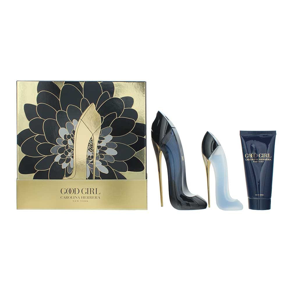 Carolina Herrera Good Girl 3 Piece Gift Set: Eau de Parfum 80ml - Hair Mist 30ml - Body Lotion 100ml - Welzo