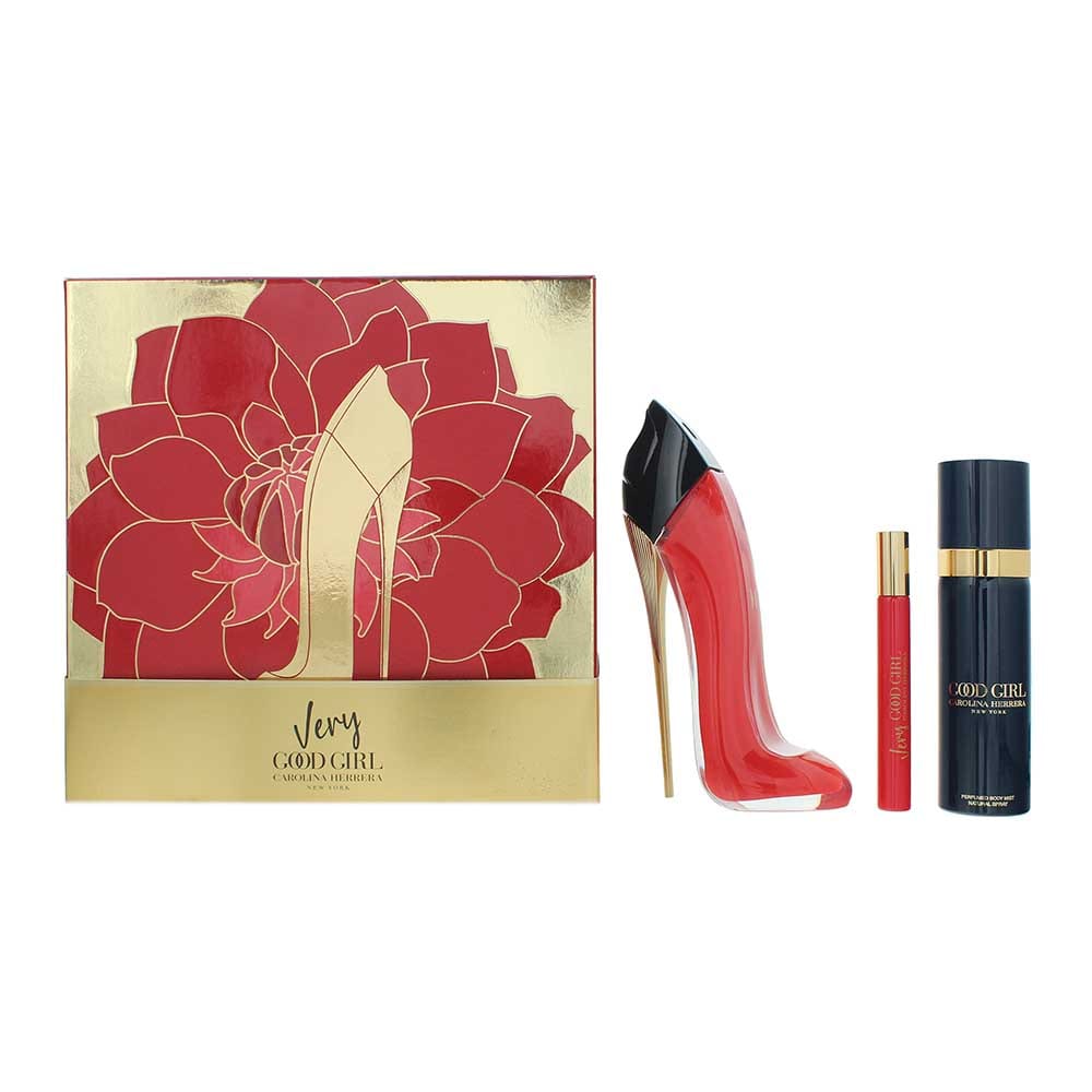 Carolina Herrera Very Good Girl 3 Piece Gift Set: Eau de Parfum 80ml - Eau de Parfum 10ml - Body Mist 30ml - Welzo