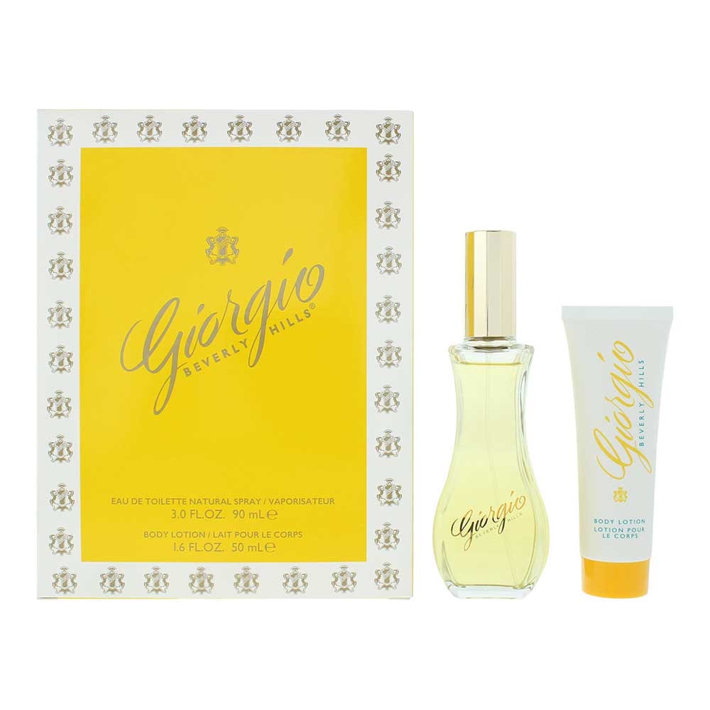 Giorgio Beverly Hills Yellow 2 Piece Gift Set: Eau de Parfum 90ml - Body Lotion 50ml - Welzo