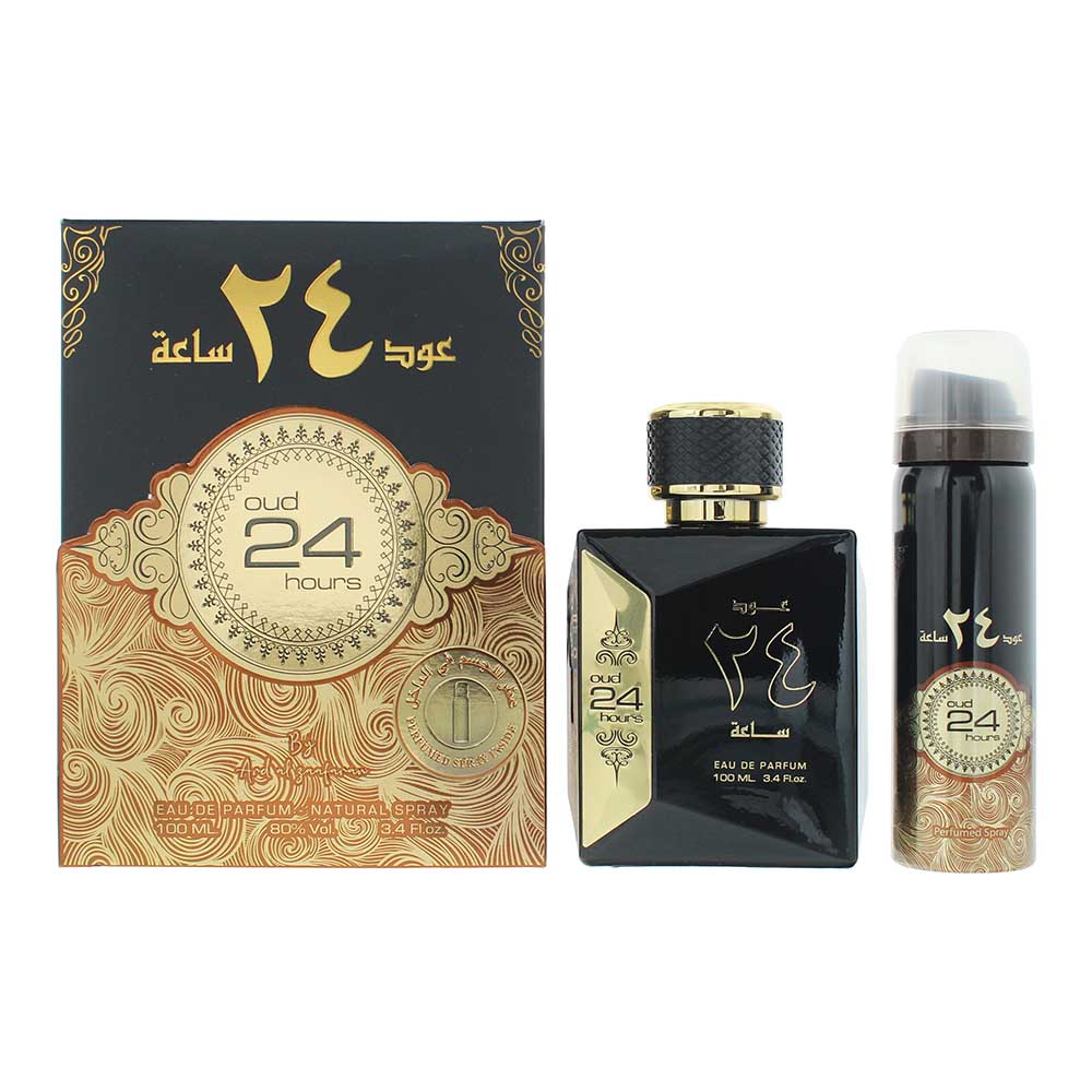 Ard Al Zaafaran Oud 24 Hours 2 Piece Gift Set: Eau de Parfum 100ml - Deodorant Spray 50ml - Welzo