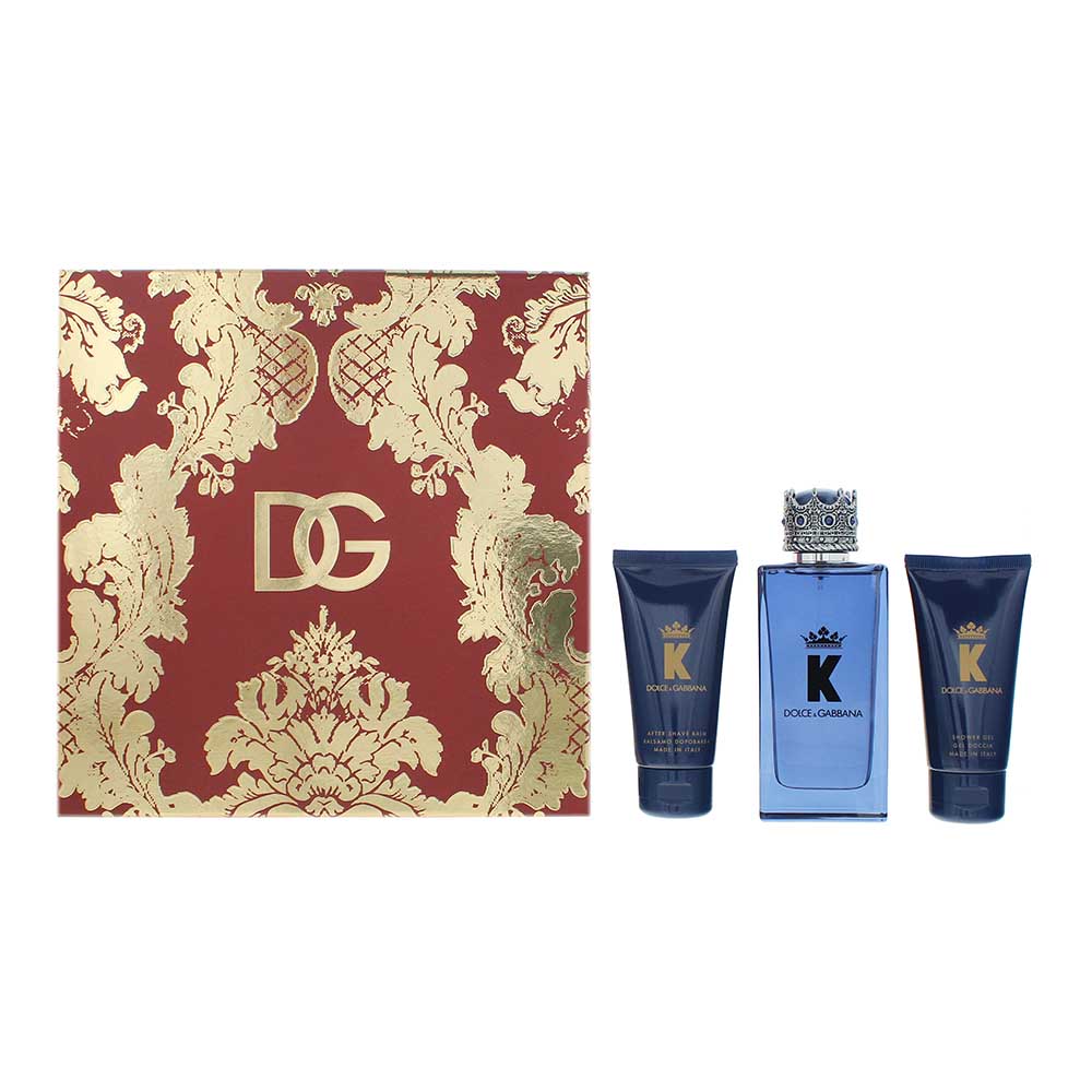 Dolce & Gabbana K 3 Piece Gift Set: Eau de Parfum 100ml - Aftershave Balm 75ml - Shower Gel 75ml - Welzo