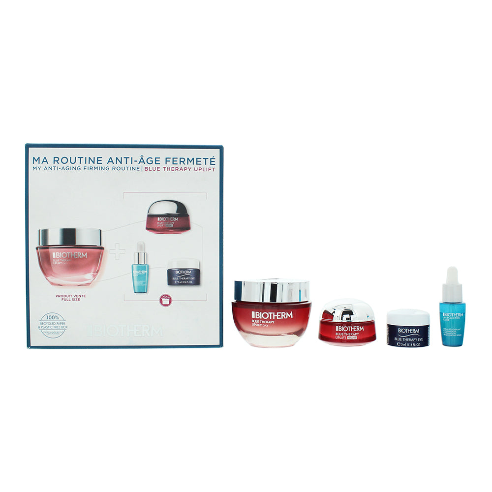 Biotherm Blue Therapy Red Algae Uplift 4 Piece Gift Set: Day Cream 50ml - Night Cream 15ml - Elixir 7ml - Eye Cream 5ml - Welzo