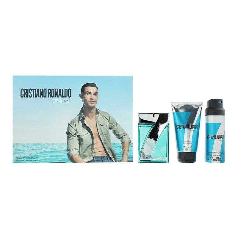 Cristiano Ronaldo Origins 3 Piece Gift Set: Eau de Toilette 100ml - Shower Gel 150ml - Body Spray 150ml - Welzo