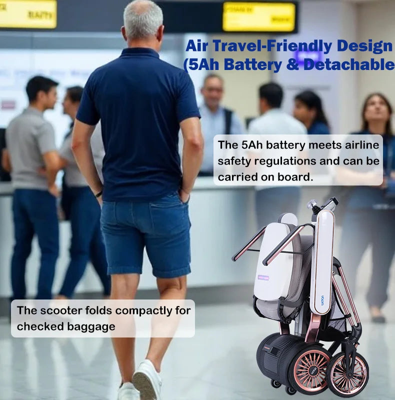 Welzo Aero Ultra-Light Dual-Motor Foldable Mobility Scooter Power Wheelchair 17.5kg