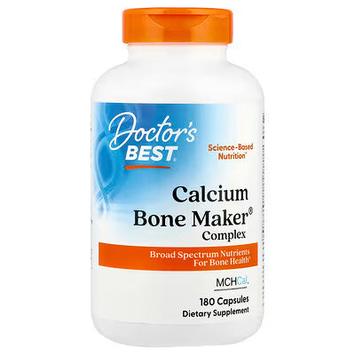 Doctor's Best Calcium Bone Maker Complex with MCHCal and VitaMK7, 180 Capsules