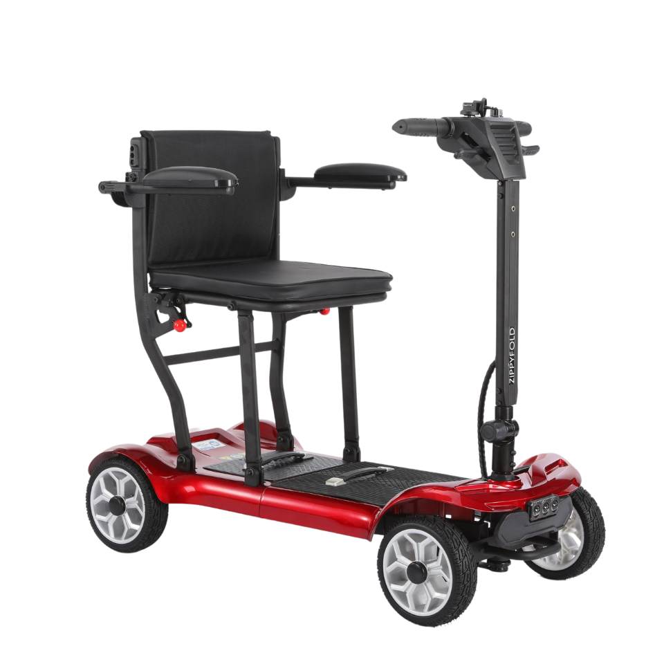 Welzo FreeFold Leichtfaltsfaltbarer Mobilitätsroller - 4 Rad, tragbarer elektrischer Roller für Erwachsene Lithiumbatterie, 20 km Reichweite