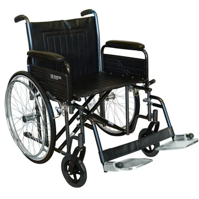 Roma Medical Bariatric Heavy Duty Wheelchair – 22" Wide Folding Wheelchair for Users Up to 35.6 Stone