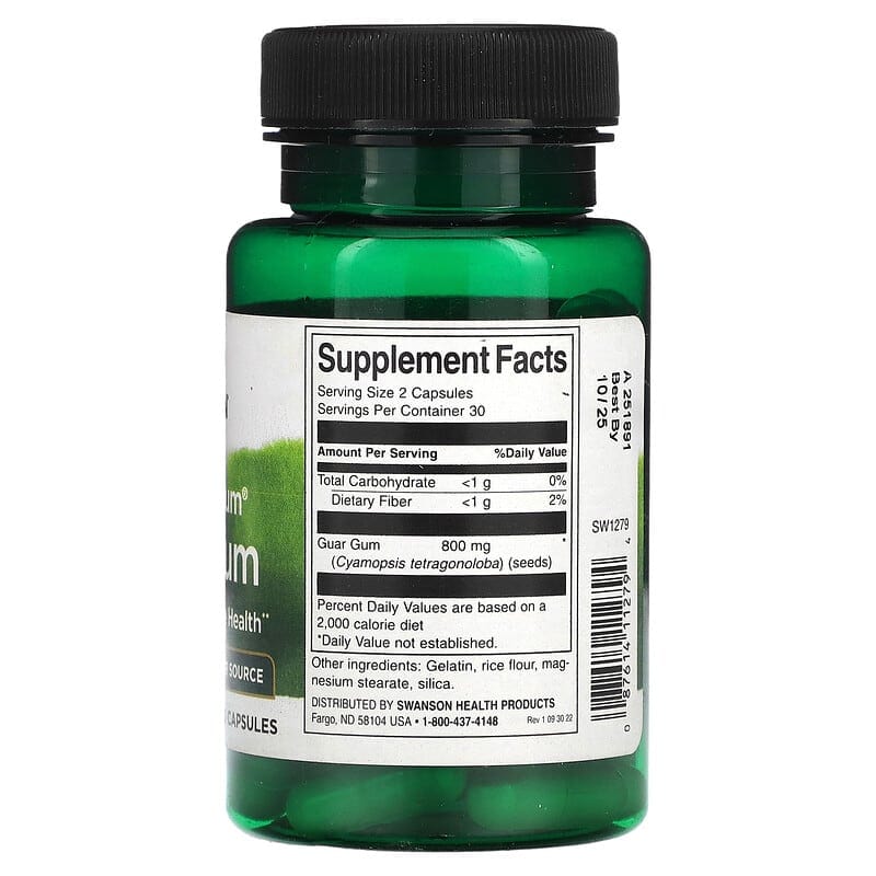 Swanson Full Spectrum Guar Gum, 400mg - 60 caps
