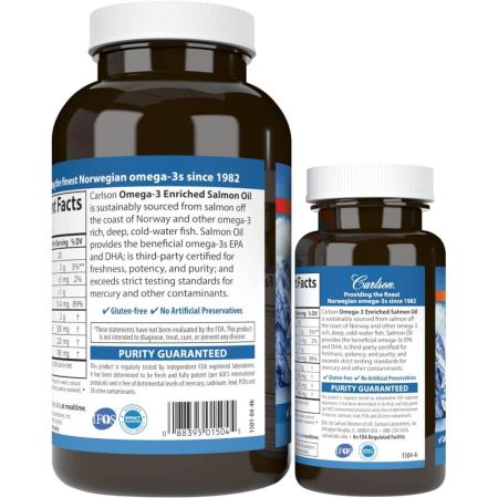 Carlson Labs Carlson Labs -lohiöljy 500 mg 180 Softgels Plus 50 Softgels Free