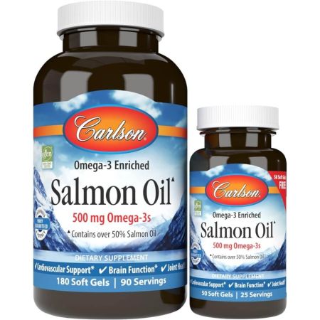 Carlson Labs Carlson Labs Salmon Oil 500 mg 180 softgels plus 50 softgels gratis