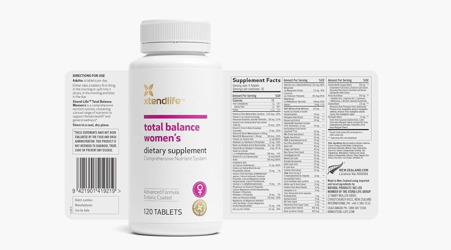 Total Balance Women's (120 Tabs) - XtendLife