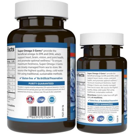 Carlson Labs Super Omega3 Gemmes 1 200 mg 100 softgels plus 30 softgels gratuitement