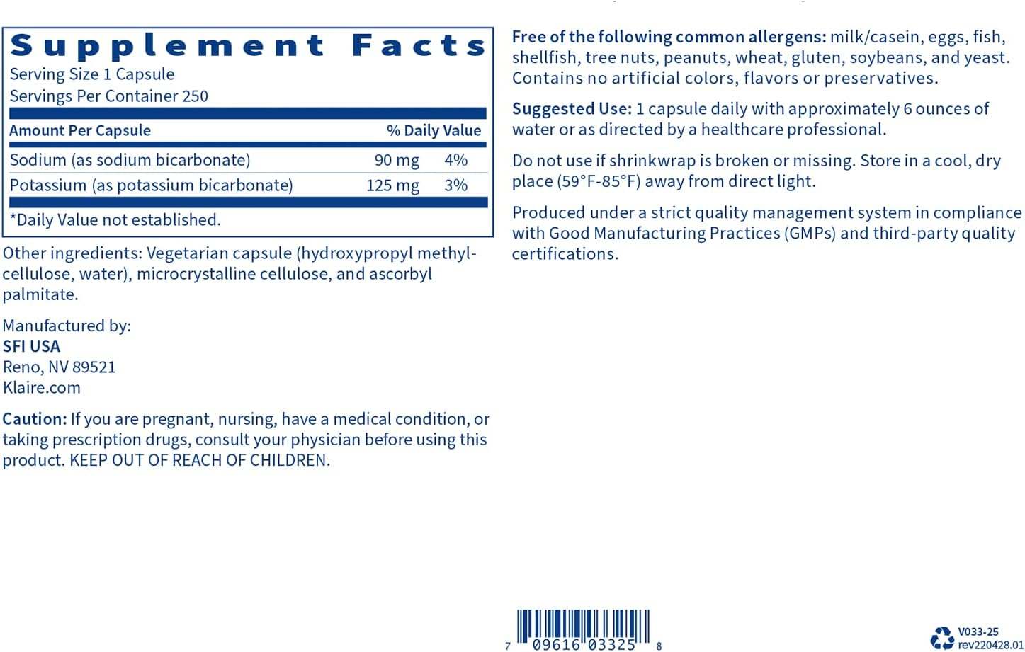 Fórmula bi -carbohidratos, 250 cápsulas - Klaire Labs (SFI Health)