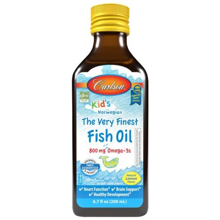 Carlson Labs Kid's O melhor óleo de peixe 800mg 6,7oz (200ml) Flavor de limão