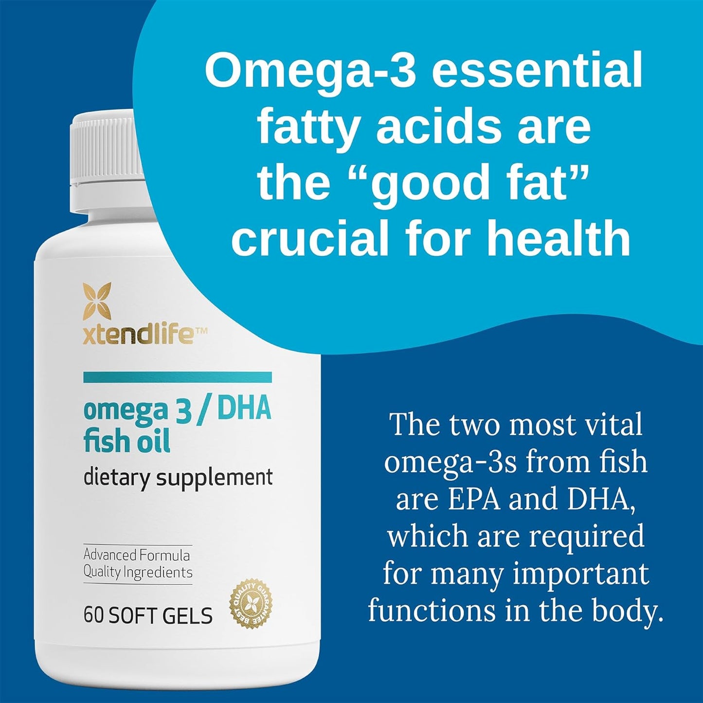 Omega 3 / DHA Plus (Formerly Omega 3 DHA Premium) 60 gel caps - Xtendlife