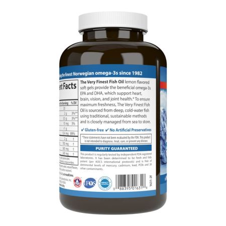 Carlson Labs den meget fineste fiskeolie 700 mg 120 softgels plus 30 softgels Gratis citronsmag