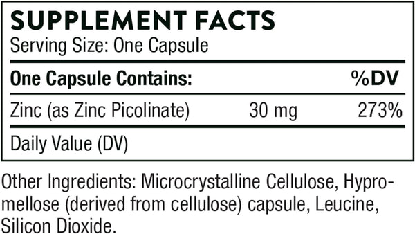 Zinco picolinate 30mg 60 berretti vegetariani - Thorne