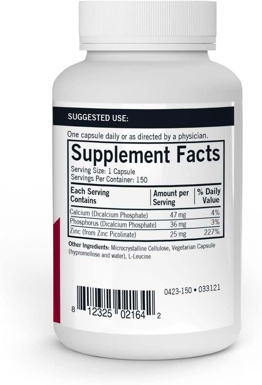 Zinkpicolinat 25mg, Hypoallergene, 150 Kapseln - Kirkman Laboratories