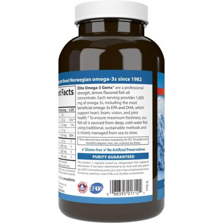 Carlson Labs Elite Omega3 Klejnoty 1600 mg 180 softgels