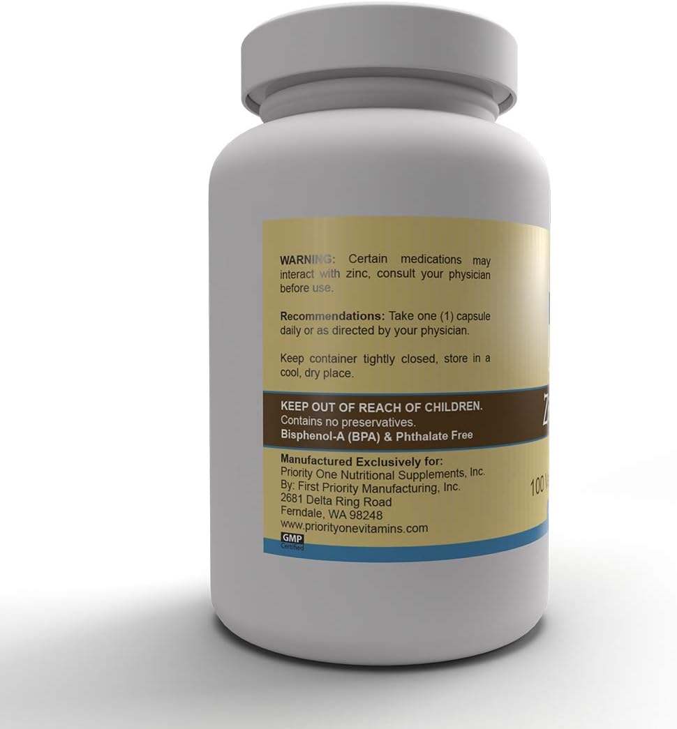 Zinc orotate 100 cápsulas - prioridad one vitaminas