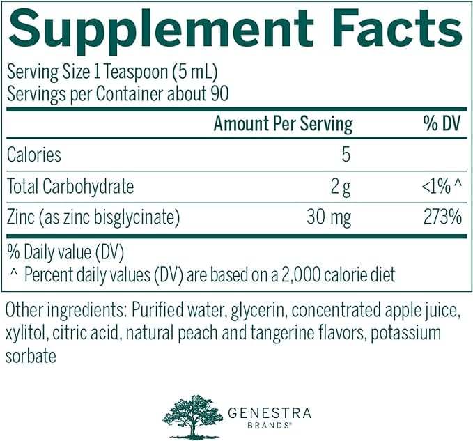 Cink -glikinált folyadék 15,2 fl oz - Genestra - SOI*