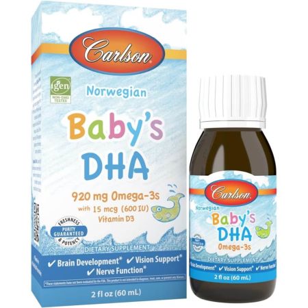 Carlson Labs Baby's DHA 920mg avec de la vitamine D3 2oz (60 ml)